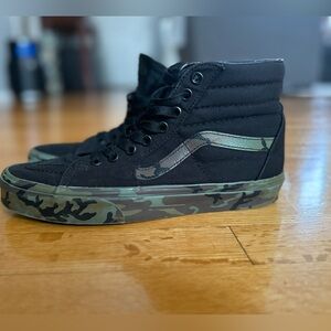 Vans Black High-Top Sneakers with Camo Design